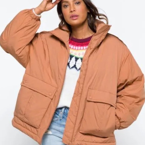Free People Jackets & Blazers - We The Free Woman’s Duvet Full Zip Bomber Jacket, Pockets. Oversized Boho Preppy